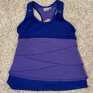 Athleta Purple Tank Top Shirt with Mesh Layers